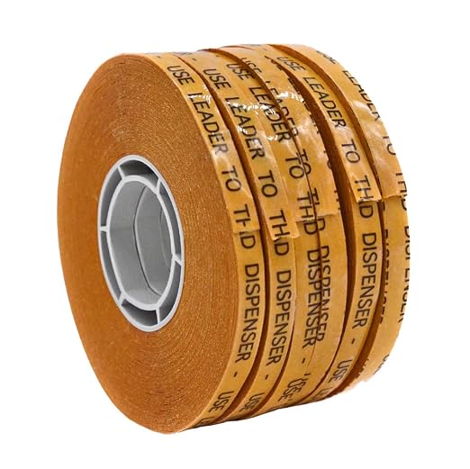 WOD General Purpose ATG Tape, 1/4 inch x 36 yds. (Set of 6 Rolls) Adhesive Transfer Tape Glider Refill Rolls Clear Adhesive on Gold Liner (Acid Free) RWATG20