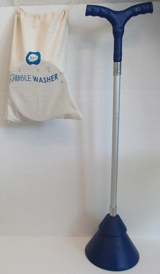 Portable Hand Powered High Efficiency Clothes Washing Machine - Improved Heavy Duty Riveted Metal Threads