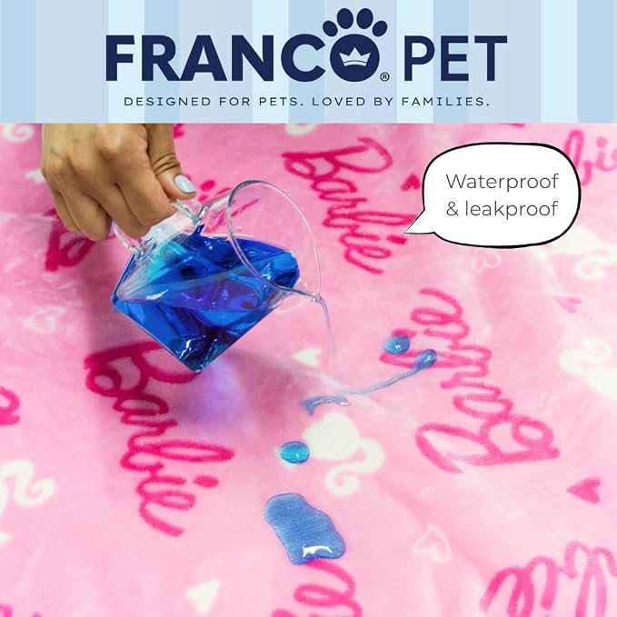 Barbie Waterproof Dog Bed Cover, XL 60x80 Pet Blanket for Furniture Bed Couch Sofa, (Officially Licensed) by Franco