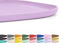 SMILOOL Waterproof Silicone Pet Food Mat with Raised Edge for Dog & Cat | 12" x 12" Non-Slip Small Pet Feeding Mats with Lip for Food & Water Bowl, Food Grade, Easy Cleaning, Lavender