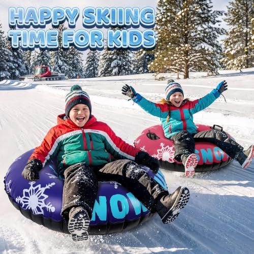 36 Inch Cold-Resistant Inflatable PVC Snow Tubes for Adults & Kids