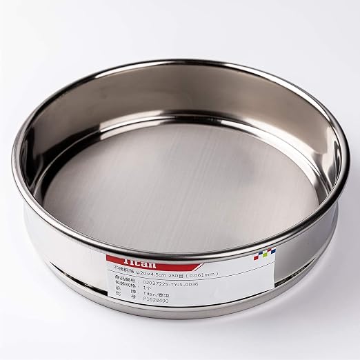 φ20×4.5cm 250 Mesh 304 Stainless Lab Sieves Economy Test Sieve 304 Stainless Steel Wire Cloth（0.061mm）