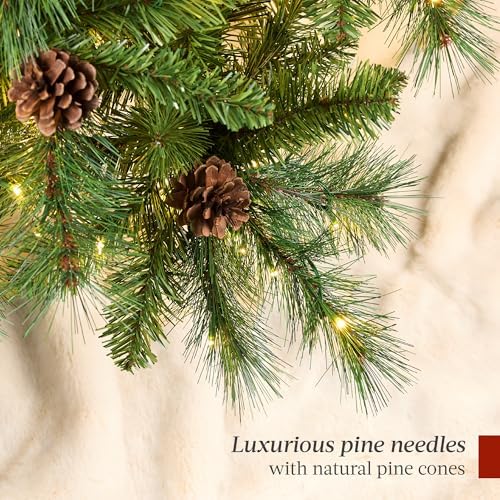 Best Choice Products 9ft Pre-Lit Scotch Pine Christmas Tree, Premium Pre-Decorated Artificial Holiday Decor w/ 2,020 Branch Tips, 2-in-1 White and Multicolor LED Lights, Cordless Setup