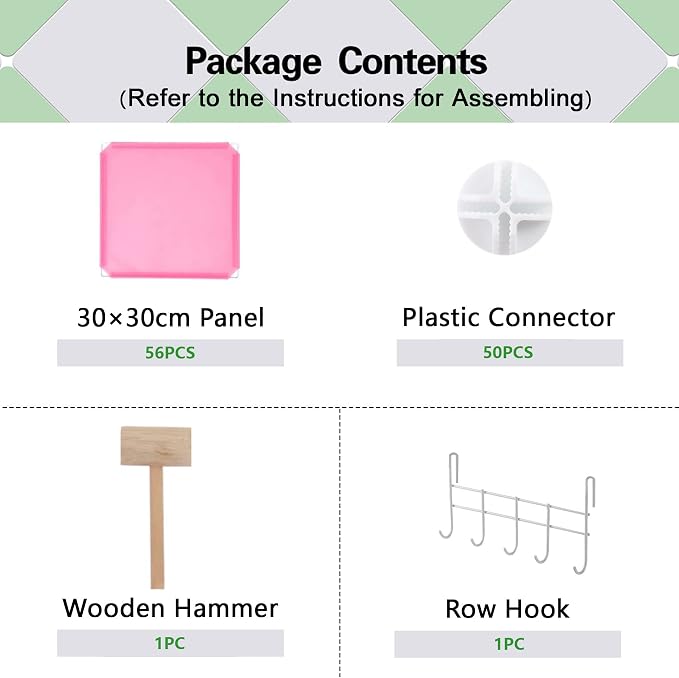 C&AHOME 16 Cube Storage Organizer Cube Shelves Units Storage Cubes, Pink | Plastic DIY Closet Organizer, Stackble Modular Closet Storage Shelves Ideal for Home, Bedroom, 48.4" L × 12.4" W × 48.4" H
