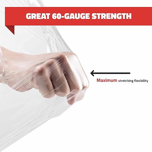 Stretch Wrap with Handle Industrial Strength 4 Pack 11" x 1000 Ft 60 Gauge Thick Shrink Wrap Roll for Moving Supplies, Furniture, Pallets, Plastic Wrap for Packing, Heavy Duty Stretch Film