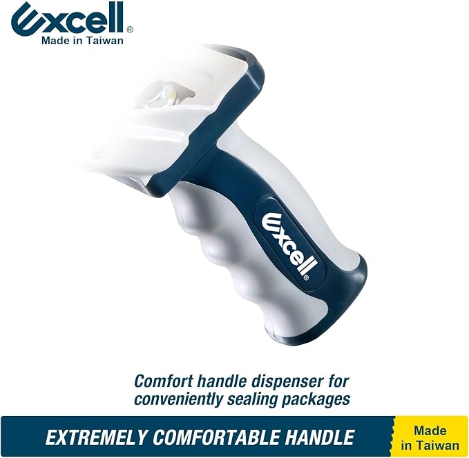 Excell EXC-828PL Heavy Duty Tape Dispenser, 2" Wide, 3" Core, 1 Pack | Box Sealing Industrial Tape Dispenser Gun, for Office and Warehouse - Includes Tape Roll