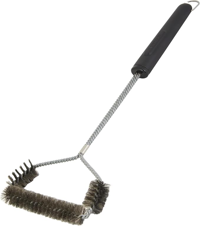 Farberware BBQ Stainless Steel Spiral Grill Brush, Woven, Stainless Steel Bristles, Includes Storage Ring (Pack of 3)