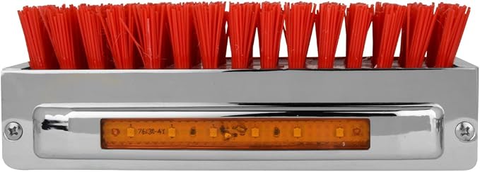 GG Grand General Chrome Aluminum 7-1/2" (L) x 2-5/8" (H) x 3" (D) Boot Caddies (98984), Red brush w/amber/amber led