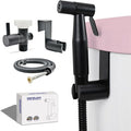Vayzluiy Handheld Toilet Bidet Sprayer for Toilet-Adjustable Water Pressure Control with Bidet Hose for Feminine Wash, Stainless Steel Brushed Nickel Cloth Diaper for Baby Wash (Matte Black, 1)