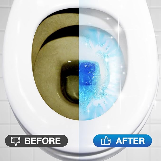 Vacplus Automatic Toilet Bowl Cleaner Tablets, Drop-In Tank Cleaner for Bathroom, Prevent Stains & Deodorize, Long-Lasting Cleaning Tabs, Easy-Use Freshener for Bowl & Tank, 30 Pack