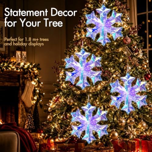 Nuanchu 2 Pcs 10" LED Christmas Snowflake Light Decor, Exotic Fantasy Wood