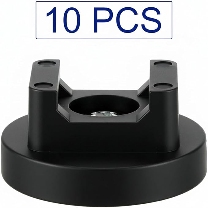 Yookeer 10 Pcs Magnetic Zip Tie Mount Base Black Magnetic Cable Clips Wire Holder Multipurpose Cable Ties Management Base Electrical Supplies for Wire (31 mm)
