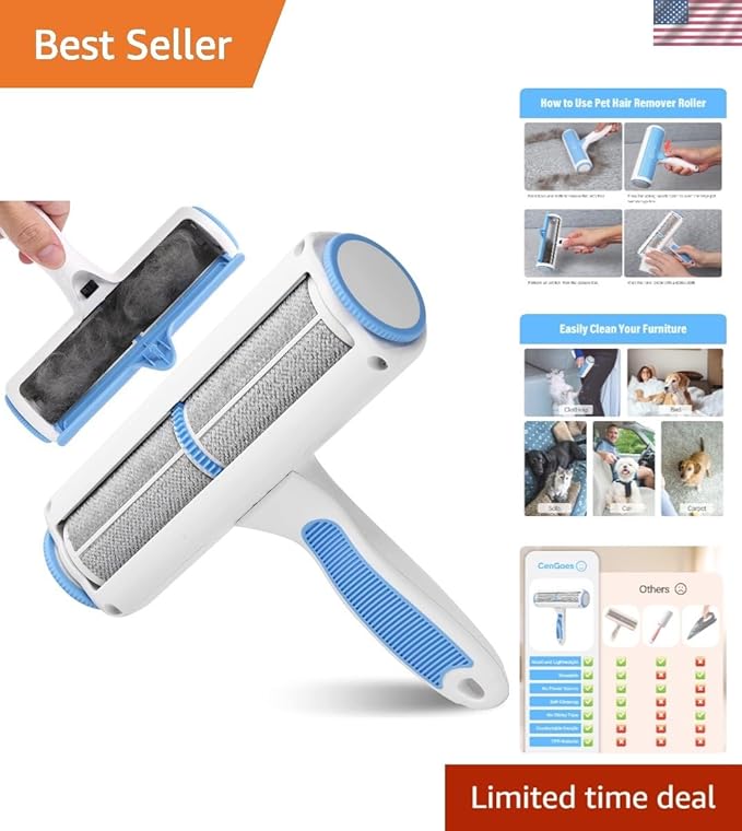 Reusable Lint Roller Effortless Pet Hair Remover for Furniture and Clothes