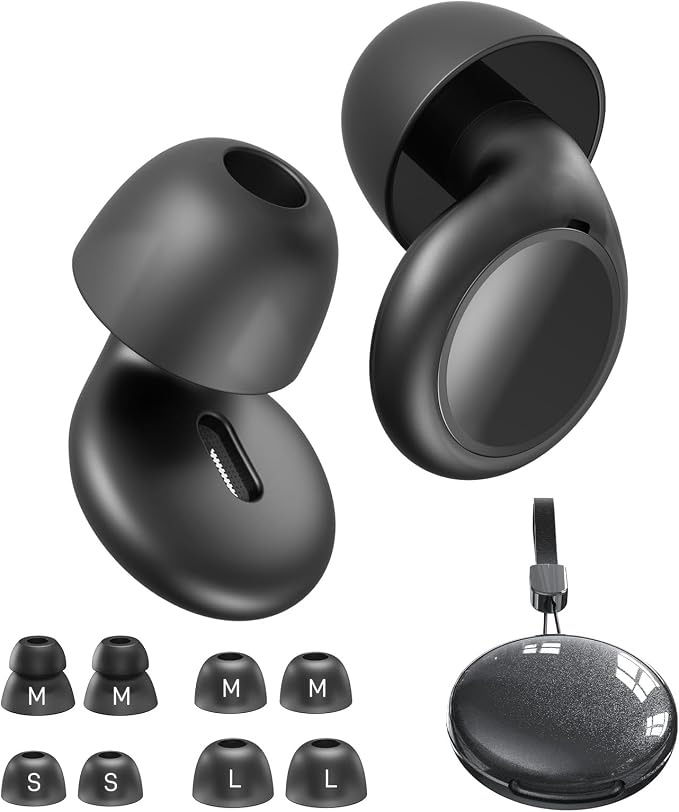 Earplugs for Sleeping, Noise Reduction Earplugs for Snoring, Reusable Soft Silicone Sound Proof Ear Plugs for Side Sleepers Noise Sensitivity for Hearing Protection for Work Sleep Travel HE03