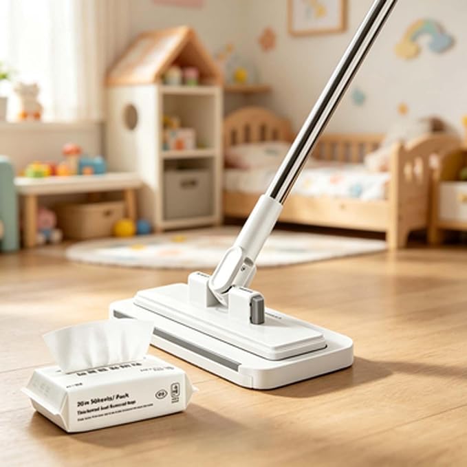 No-Rinse Floor Cleaner Mop with Replaceable Disposable Sheets