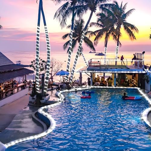 KNONEW 328FT 1000LED Rope Lights for Outside,Outdoor String Lights Waterproof 8 Modes Clear Tube Light for Indoor,Bedroom,Wedding,Garden,Patio,Christmas,Tree,Rv,Holiday Decoration(Cold White)