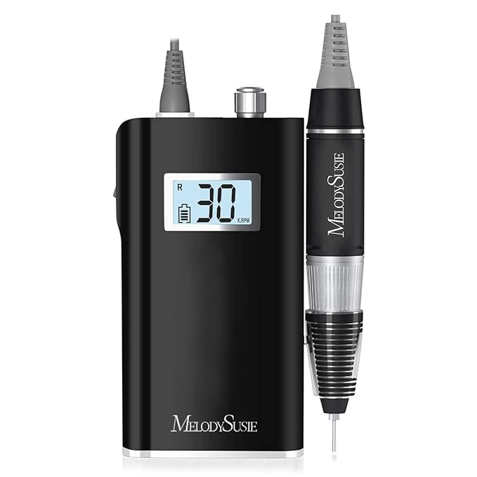 MelodySusie Entry-Level Clip-On Rechargeable Nail Drill, Scamander(SC320H) 30000RPM Popular Classic E-File with LCD Display for Manicure Shaping & Gel Removal, Perfect for Nail Art Training & Home Use