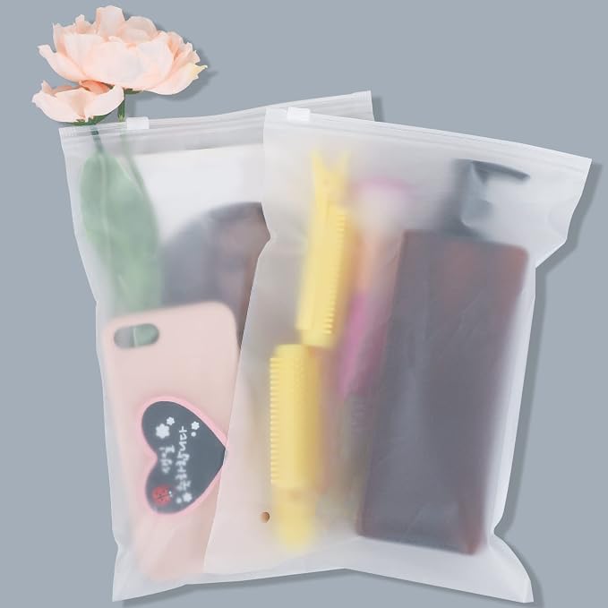 Small Plastic Packaging Bags,100PCS 5x7 inch Frosted Zipper Storage Bags, Clear Reclosable Clear Ziplock Poly Bags with Vent Holes for Packaging Board Games, Cards, Phone Case, 3 Mil