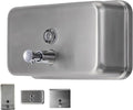 Horizontal Commercial Soap Dispenser Wall Mount, 304 Stainless Steel & Solid Brass Pump Core, Hand Soap Dispenser with Corrosion-Proof Lining for Bathrooms & Kitchens, 37oz/1100ml ADA Compliant