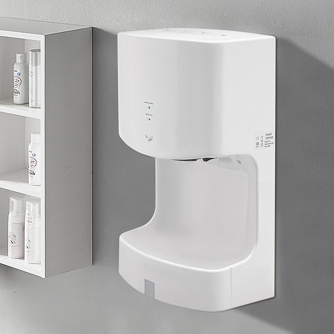 Automatic Hand Dryer 1000W Automatic Jet Hand Dryer with Drip Tray Hand Dryer Electric Automatic Air Hand Dryers Commercial Hand Dryer with Plug and Drain Tank for Industry Business Restrooms