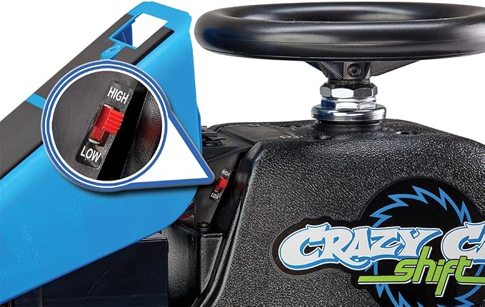 Razor Crazy Cart Shift Electric Go Kart for Kids Ages 6+ - 12V Drifting System, High/Low Speed Switch, Simplified Drifting, Riders up to 120 lbs, Black/Blue