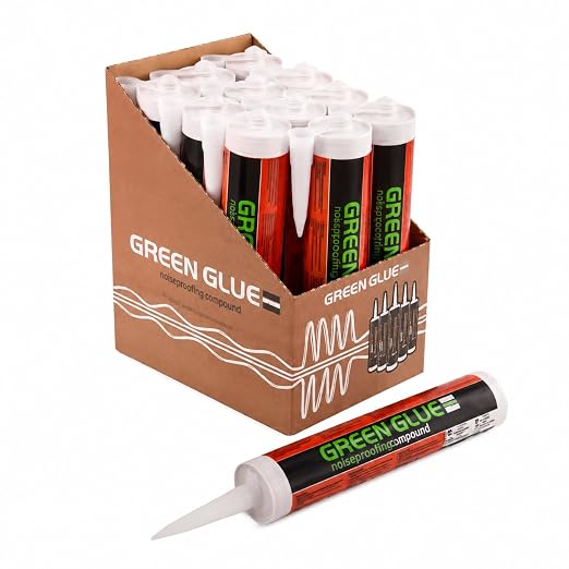 Green Glue Noiseproofing Sealant Caulk - 12 Tubes, 28 oz Each (Includes Hand Cleanup Wipes)