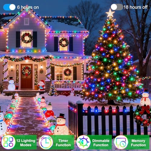 340 LED 90FT Christmas String Lights Outdoor, 12 Pro Modes with Timer
