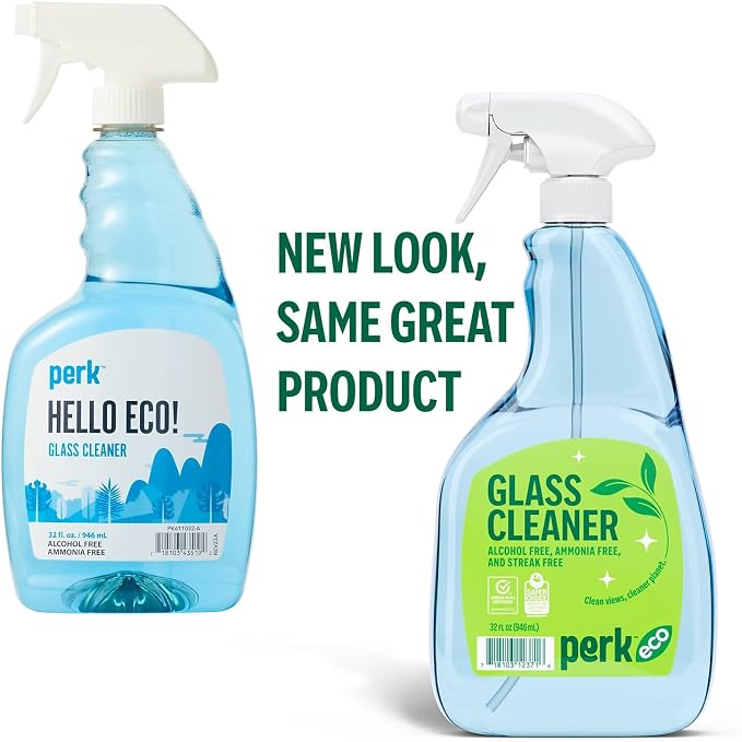 Perk Eco Glass Cleaning Spray, Citrus, 32 oz., 12/Carton