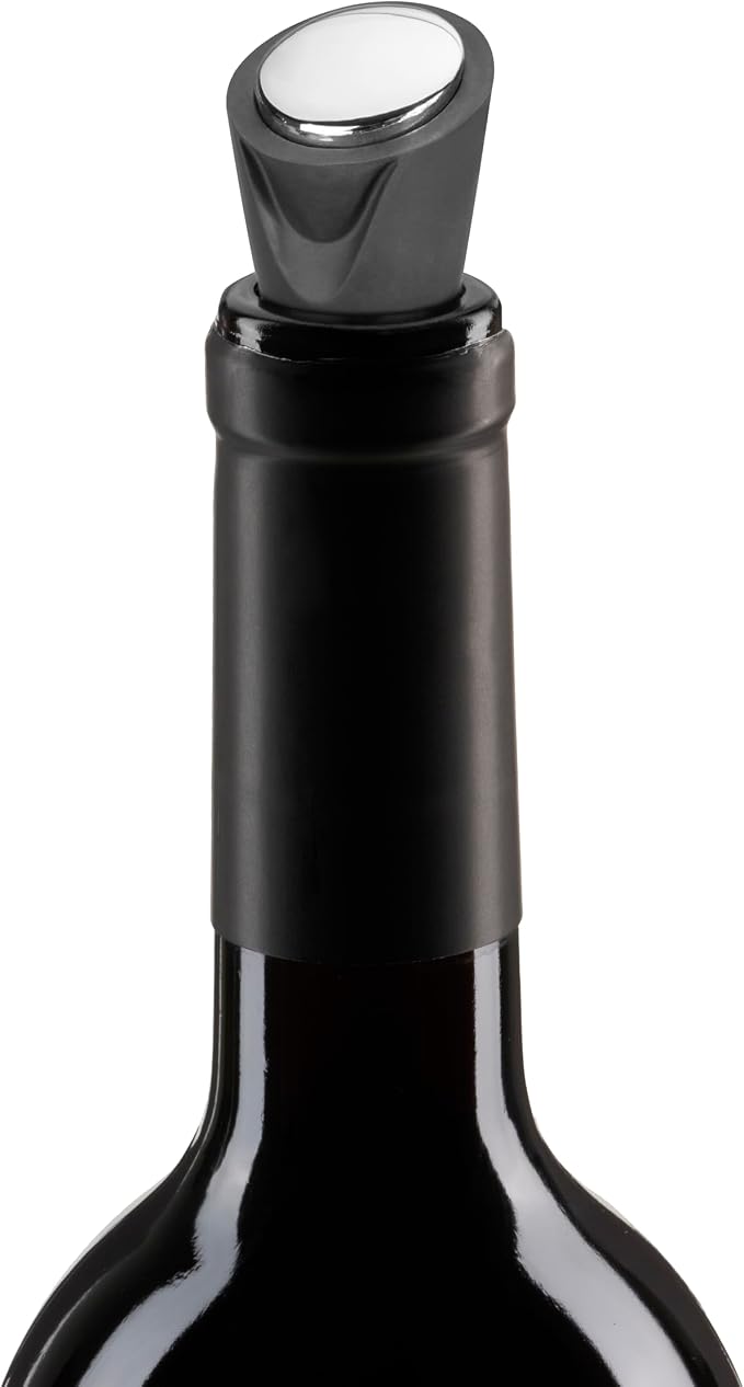 Innovine Level Corkscrew 4-Piece Wine Tool Set – Vertical Lever Corkscrew, 6-Blade Foil Cutter, Drip Stop Pour Spout & Silicone Bottle Stopper – Complete Wine Accessories for Home Bar & Gifting