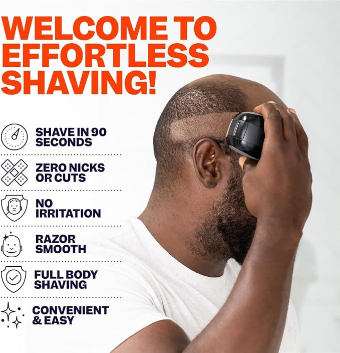 Freebird Electric Head & Body Hair Shaver - Mens Cordless Waterproof Razor with Rotary Blades (FlexSeries, Shaver Kit + Travel Case)