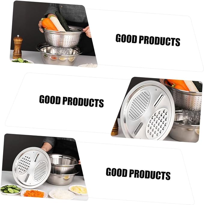 SECFOU Ergonomic Vegetable Slicer Peeler Grater Basin for Kitchen Food Strainer