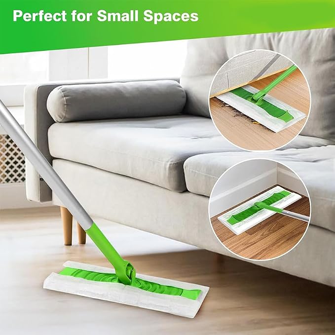 80/200Counts, Disposable Electrostatic Dust Mop Pads, Wet Dry Use Floor Cleaning Cloths for Home, Ideal for Living Room, Bedroom, Bathroom, Hardwood Floor & Carpet Cleaning. (80Counts（1packs）)