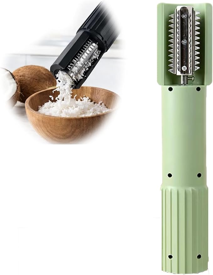 Electric Coconut Grater Machine - Portable Stainless Steel Coconut Scraper & Peeler, Wireless Automatic Anti-Splash Rotating Grater for Easy Coconut Preparation