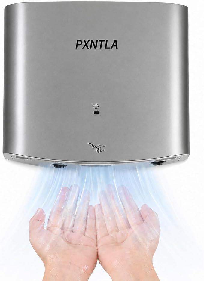 Hand Dryer, 12-15 Seconds Fast Dry Hands, 100-130V Voltage, Bottom Hot & Cold Air Switch, IPX1 Waterproof & 60s Overheat Protection
