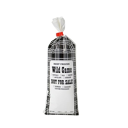UltraSource Wild Game Freezer Meat Bags "Not for Sale" (2lb - 1000 pack, Black Plaid)