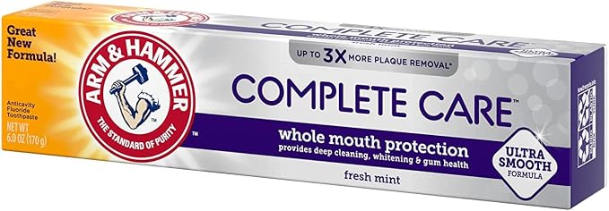 ARM & HAMMER Complete Care Fluoride Anticavity Toothpaste, Fresh Mint 6 oz (Pack of 12)