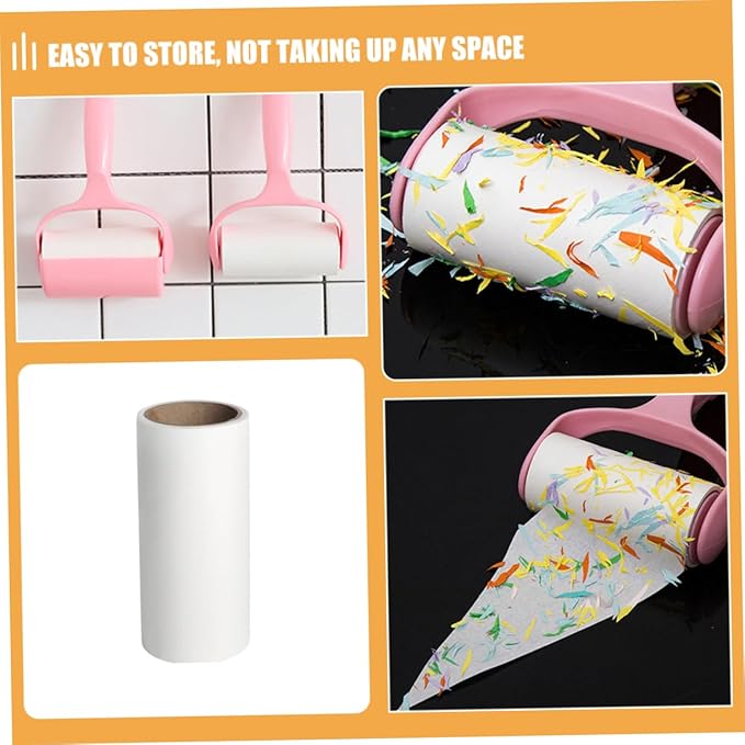 Toyvian 16pcs Refillable Lint Roller Set Sticky PET Hair Remover for Clothes Carpets Couches Multi-Function Household Lint Remover Convenient Tear-Off Feature