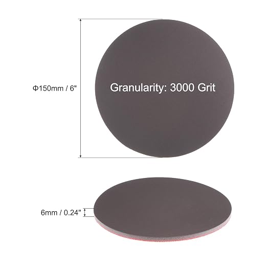 uxcell 12pcs 3000 Grit Sanding Sponge 6 Inch Hook and Loop Sponge Sanding Disc Wet/Dry for Car Wood Drywall Metal