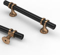 Asidrama 30 Pack 3 Inch(76mm) Champagne Bronze and Matte Black Cabinet Pulls Heavy-Duty Solid Kitchen Cabinet Handles Black Drawer Hardware for Bathrooms Cabinets