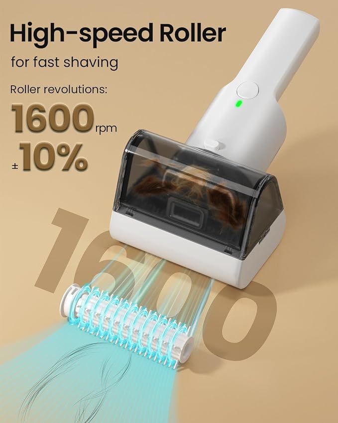 Misfans Electric Pet Hair Removal Tool,2025-Upgrade Cat&Dog Hair Vacuum & Lint Rollers Remover,Automatic Portable Hair Tool for Indoor and Outdoor,Cat Bed,Climbing Frame,Board,Carpet,Mats,Car Mats