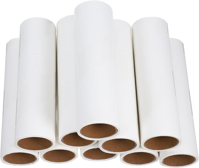 Sticky Roller Lint Roller Replacement Refills 10 Rolls 38mm Core Adhesive Tape for Pet Hair Removal, Upholstery, Carpet, and Car Seats, Heavy-Duty Sticky Tape for Household Use