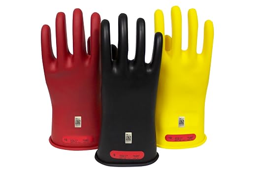 Enespro Class 0 Red Rubber Voltage Insulating Gloves, Max. Use Voltage 1000V AC/1500V DC, GC0R08
