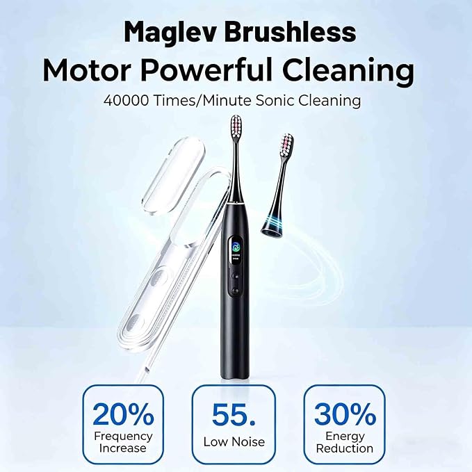 Oryzom Electric Toothbrush - 5 Modes for Personalized Care, Smart Pressure Control to Protect Gums, Rechargeable with Pressure Sensor and Timer, Customizable Intensity Powered Toothbrush