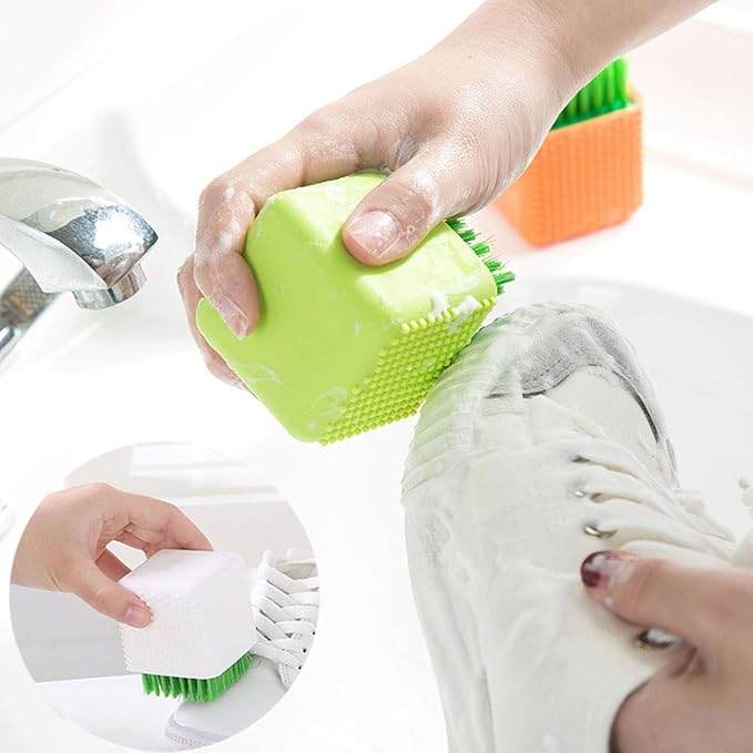 Square Cleaning Brush, a Hard Bristle Scrub Brush for Tiles, Laundry & Multipurpose Washing (Set of 1)