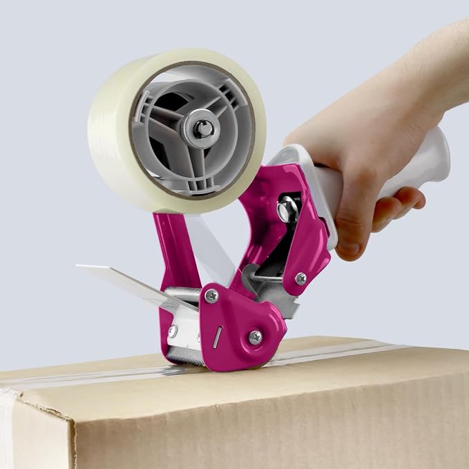 TAPEWELL Heavy Duty Metal Frame Packing Tape Dispenser Gun, 2 inch, Purple | Packing Tape Refills For Dispenser, Shipping Tape For Packing, Moving, Home & Office Use
