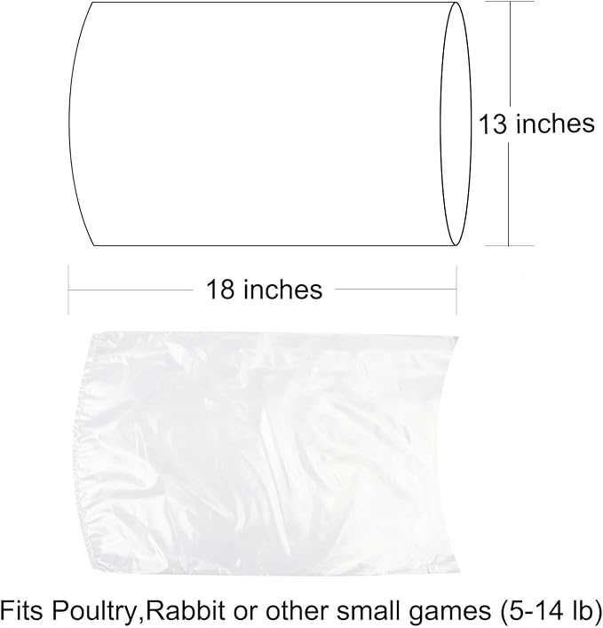 Poultry Shrink Bags,30 Pack 13x18Inches Clear Poultry Heat Shrink Wrap Freezer With 30 Zip Ties,a Silicone Straw for Chickens,Rabbits