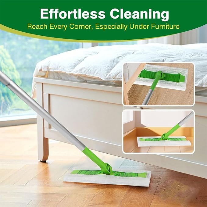 80/200Counts, Disposable Electrostatic Dust Mop Pads, Wet Dry Use Floor Cleaning Cloths for Home, Ideal for Living Room, Bedroom, Bathroom, Hardwood Floor & Carpet Cleaning. (200Counts(4boxes))