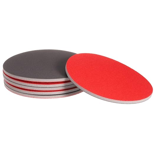 uxcell 6pcs 600 Grit Sanding Sponge 6 Inch Hook and Loop Sponge Sanding Disc Wet/Dry for Car Wood Drywall Metal