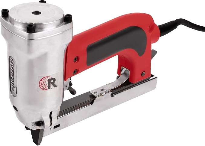 ROBERTS 10-600 3/16" Crown, 120V, 15-Amp, 20 Gauge Electric Stapler with Carrying Case, Red