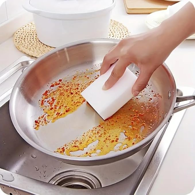 Magic Sponge Eraser Bulk Melamine Sponge Foam Cleaning Pads Multi Surface Household Cleaning Kitchen and Dish - Pack of 10